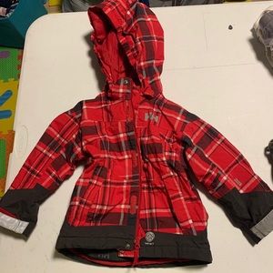 Helly Hanson Red, Plaid 2T coat with snow skirt